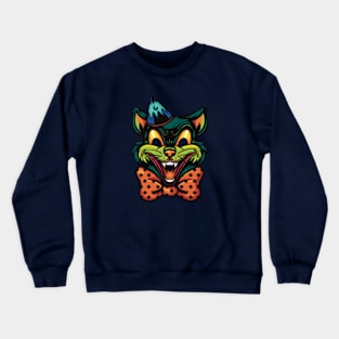 Retro Cat Mask Crewneck Sweatshirt